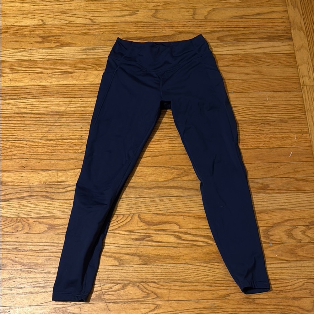 Blue Leggings 2x pockets Lightly Lined